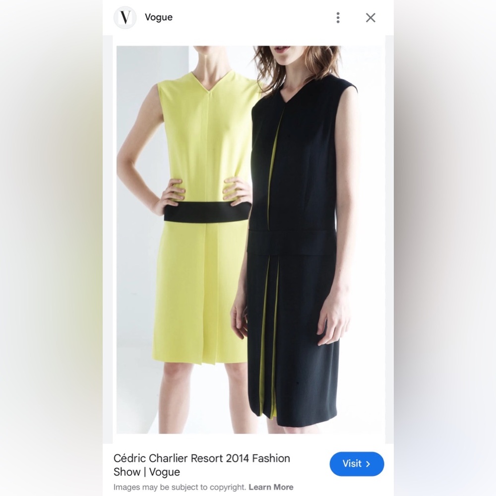 Vogue Runway Cédric Charlier Resort 2014 – Look 8 | Colorblock Pleated Shift